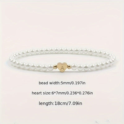 Chic A-Z Initial Bracelet with Heart Charm