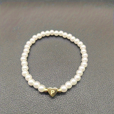 Chic A-Z Initial Bracelet with Heart Charm