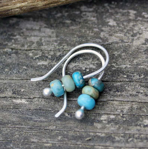 Boucles d'oreilles perles turquoises