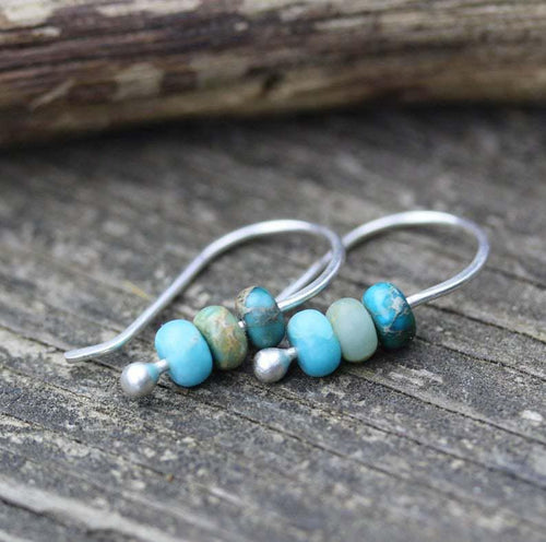 Boucles d'oreilles perles turquoises