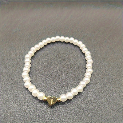 Chic A-Z Initial Bracelet with Heart Charm