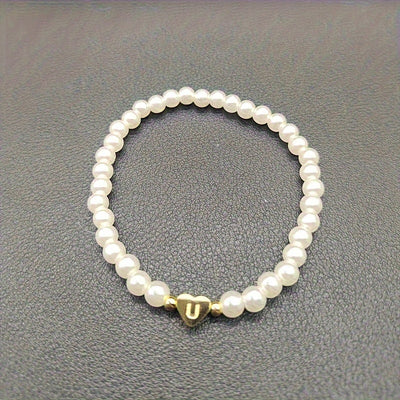 Chic A-Z Initial Bracelet with Heart Charm