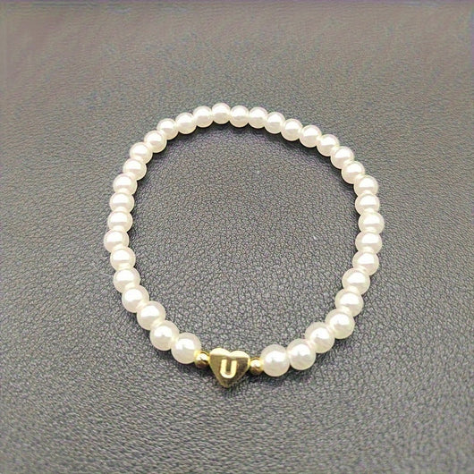 Chic A-Z Initial Bracelet with Heart Charm