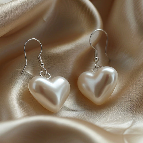 Boucles d'oreilles cœur en perles