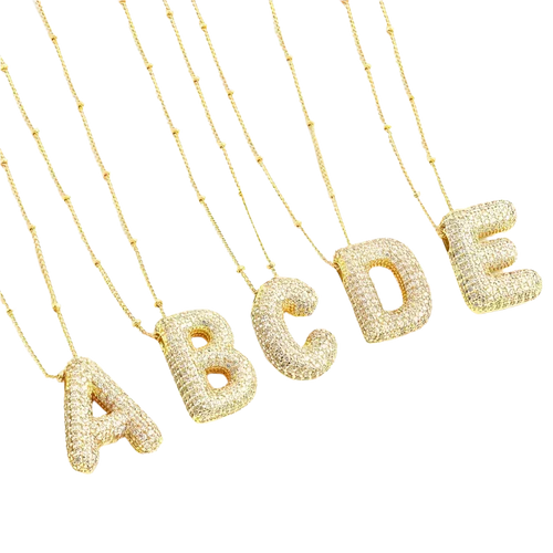 Elegant Gold Initial Letter Necklace