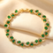 Gold Emerald Halo Bracelet