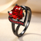 Silver Ruby Heart Ring
