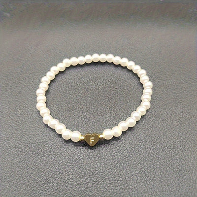 Chic A-Z Initial Bracelet with Heart Charm