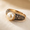 Gold Filigree Pearl Ring
