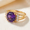 Bague en or à anneau dédoublé ornée d'une améthyste