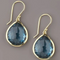 Retro Dangle Earrings with Blue Crystal