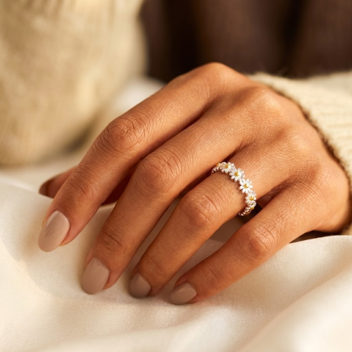 Bague fleur en argent