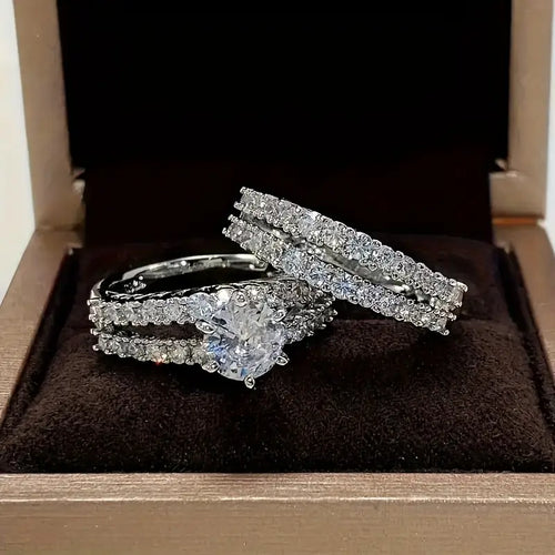 Elegant Eternal Sparkle Ring Set