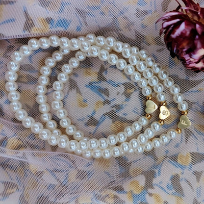 Chic A-Z Initial Bracelet with Heart Charm