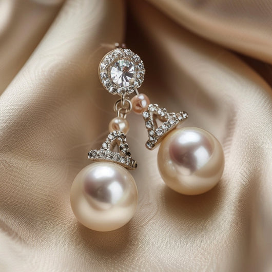 Boucles d'oreilles en perles de verre blanches