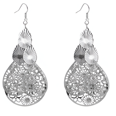 Boucles d'oreilles chandelier en filigrane d'argent