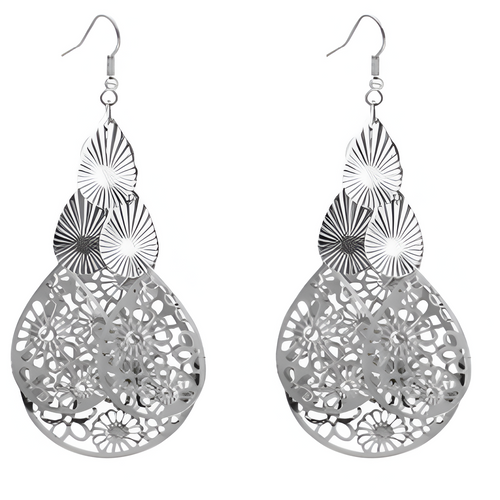 Boucles d'oreilles chandelier en filigrane d'argent