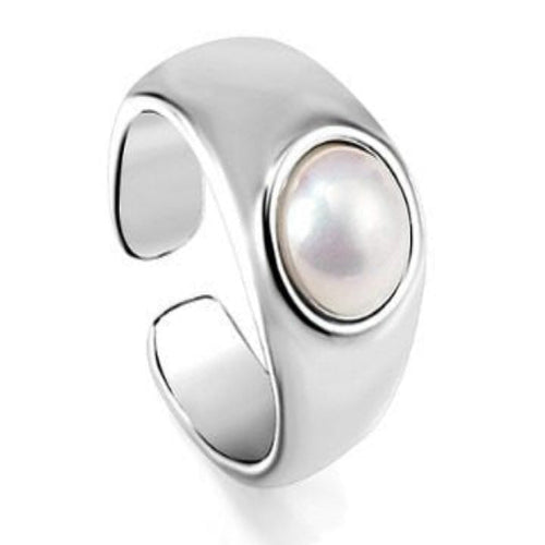 Bague vintage en argent et perle