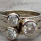Vintage Double Zirconia Silver Ring