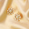 Rounded Blossom Pearl Earrings