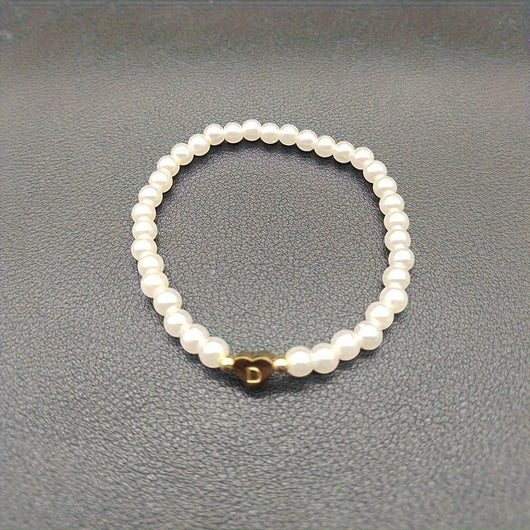 Chic A-Z Initial Bracelet with Heart Charm