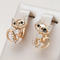 Elegant Cat Earrings with Zircon