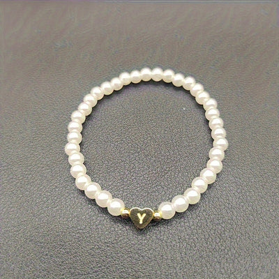 Chic A-Z Initial Bracelet with Heart Charm