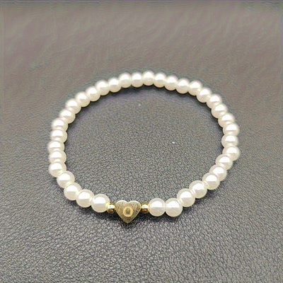 Chic A-Z Initial Bracelet with Heart Charm