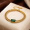 Gold Emerald Bar Chain Bracelet