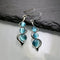 Dangle Earrings with Blue Crystal