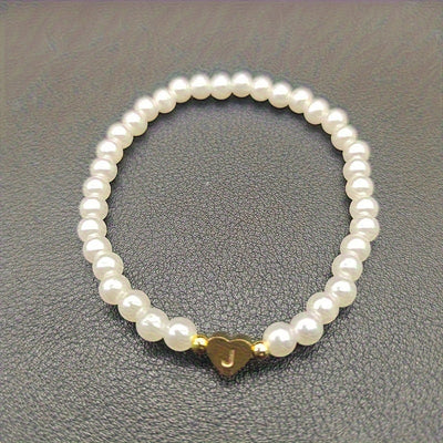 Chic A-Z Initial Bracelet with Heart Charm