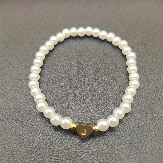 Chic A-Z Initial Bracelet with Heart Charm