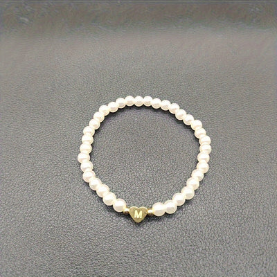 Chic A-Z Initial Bracelet with Heart Charm