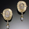 Boucles d'oreilles vintage dorées et perlées