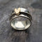 Golden Heart Ring In Silver