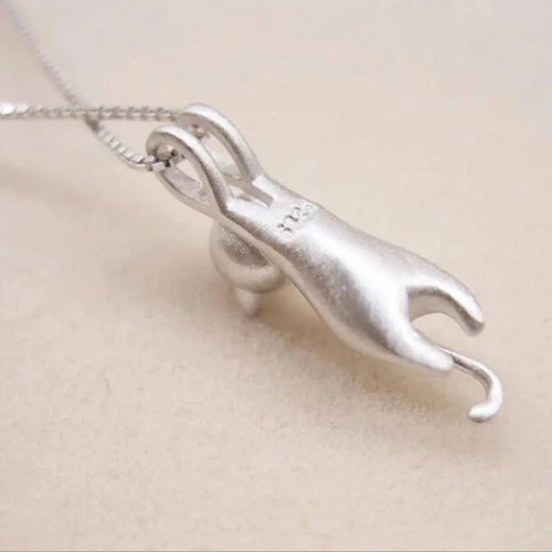 Playful Kitten Sterling Silver Necklace