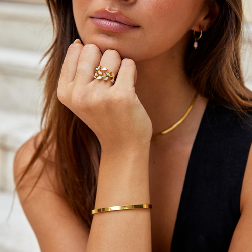 Gold Leaf Motif Ring
