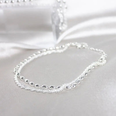 Elegant Silver Zircon Bracelet Set