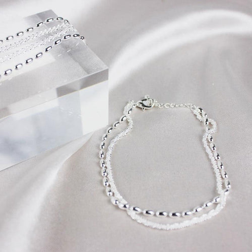 Bracelet en argent et oxydes de zirconium
