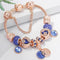 Rose Silver Bracelet with Blue Crystal