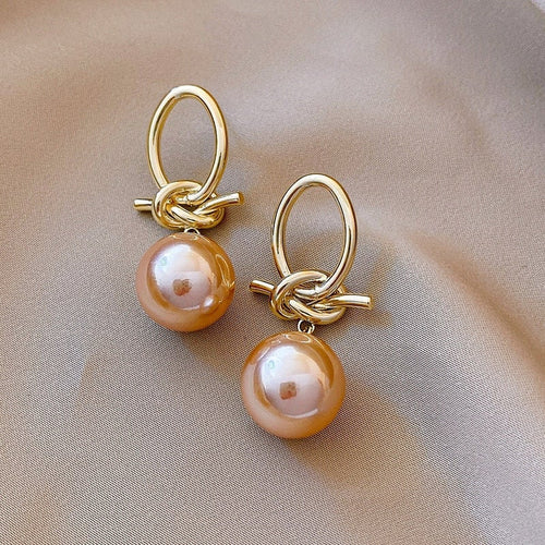 Boucles d'oreilles créoles perle en or