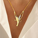 Gold Necklace with Fairy Pendant