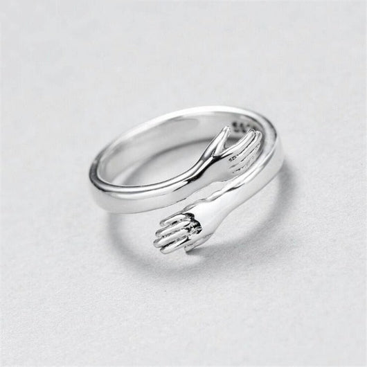 Adjustable 925 Silver Hug Ring
