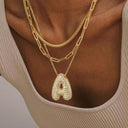 Elegant Gold Initial Letter Necklace