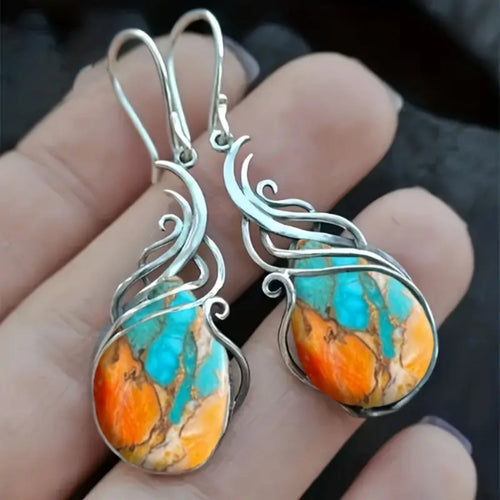 Elegant Dangle Earrings with Gemstone