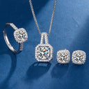 Aria Exclusive White Gold Radiant-Cut Jewelry Set