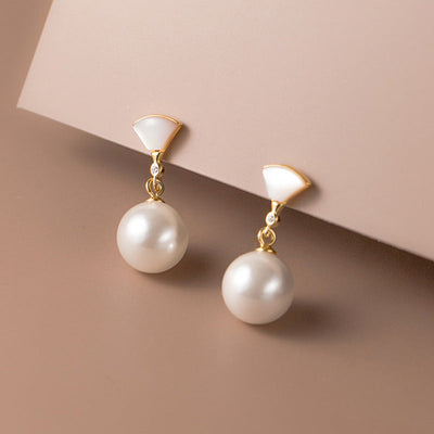 Chic Silver Earrings with Pearls