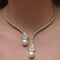 Elegant Sparkling Sterling Silver Pearl Necklace