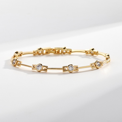Elegant Gold Bracelet with Zircons