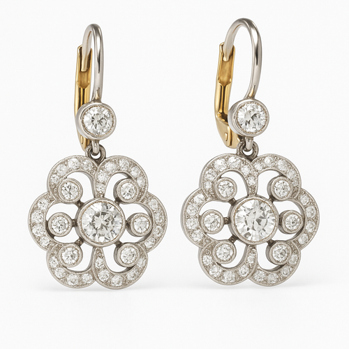 Retro Mandala Earrings with Crystal